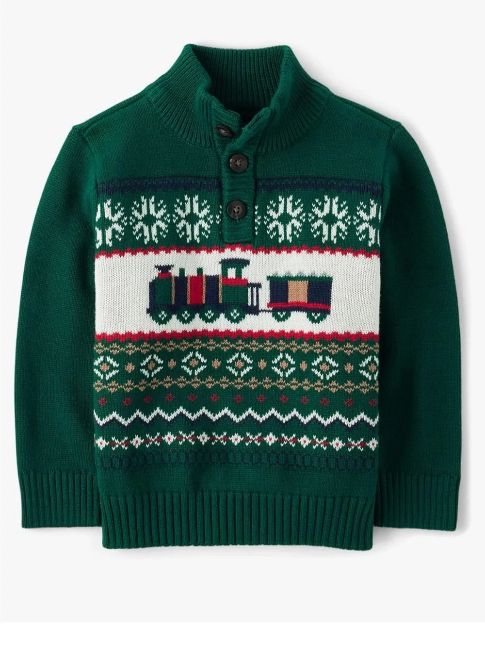 The Children's Place Mock Turtleneck Long Sleeve train knit Sweater toddler 3T